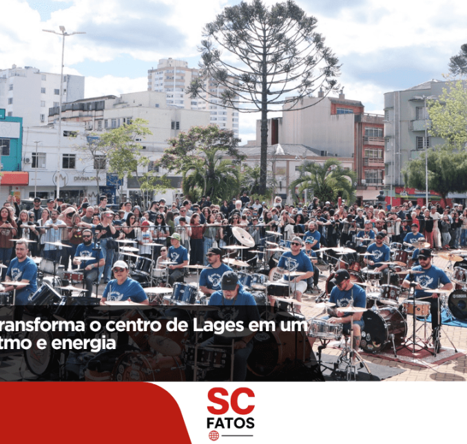 “Gralha Drum” transforma o centro de Lages em um espetáculo de ritmo e energia