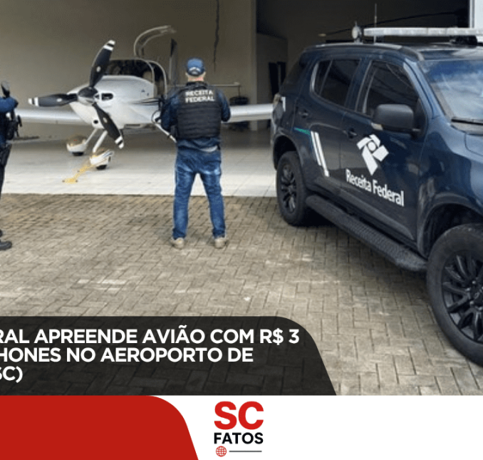 Receita Federal apreende avião com R$ 3 milhões em iPhones no aeroporto de Porto Belo (SC)