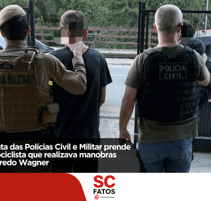 Operação conjunta das Polícias Civil e Militar prende traficante e motociclista que realizava manobras perigosas em Alfredo Wagner