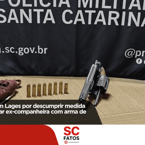Homem é preso em Lages por descumprir medida protetiva e ameaçar ex-companheira com arma de fogo