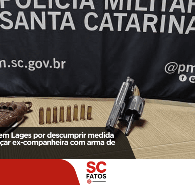 Homem é preso em Lages por descumprir medida protetiva e ameaçar ex-companheira com arma de fogo
