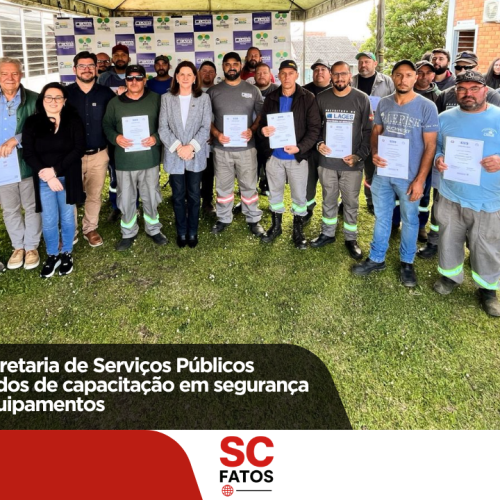 Servidores da Secretaria de Serviços Públicos recebem certificados de capacitação em segurança e operação de equipamentos