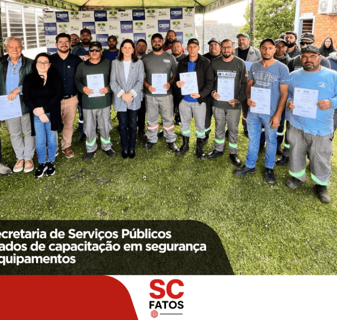 Servidores da Secretaria de Serviços Públicos recebem certificados de capacitação em segurança e operação de equipamentos