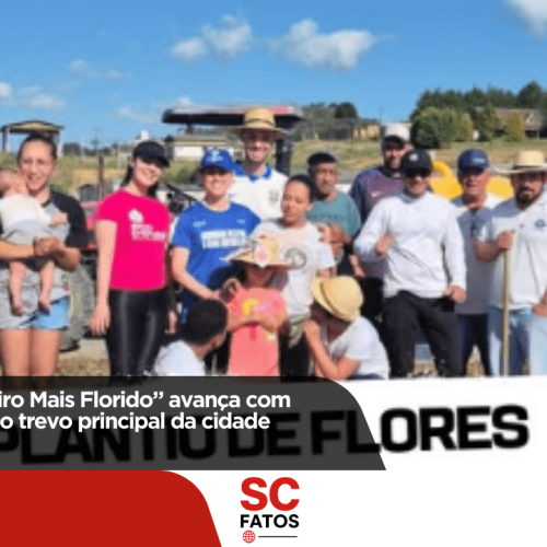 Projeto “Bom Retiro Mais Florido” avança com plantio de flores no trevo principal da cidade