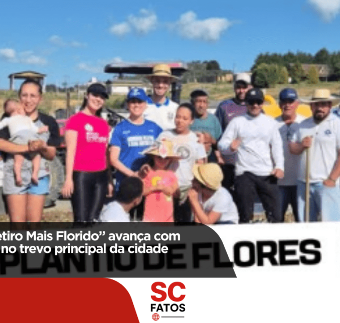 Projeto “Bom Retiro Mais Florido” avança com plantio de flores no trevo principal da cidade