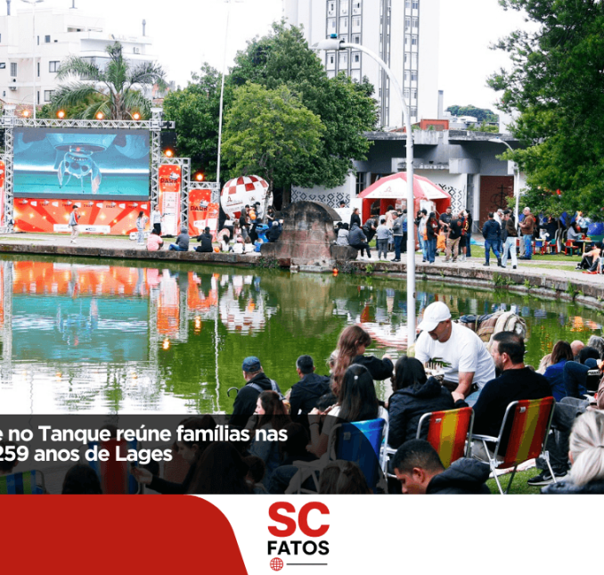 Cinema ao ar livre no Tanque reúne famílias nas celebrações dos 259 anos de Lages