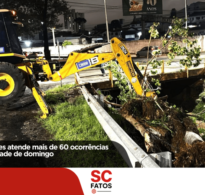 Prefeitura de Lages atende mais de 60 ocorrências devido à tempestade de domingo