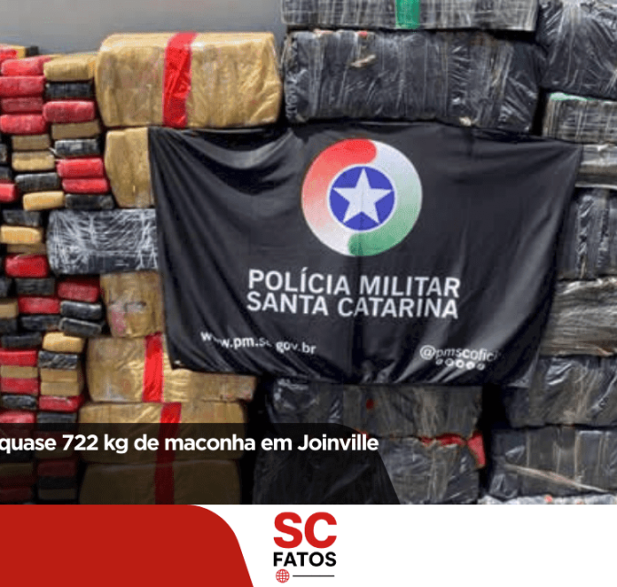 Trio é preso com quase 722 kg de maconha em Joinville