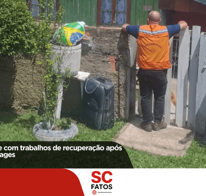 Defesa Civil segue com trabalhos de recuperação após tempestade em Lages
