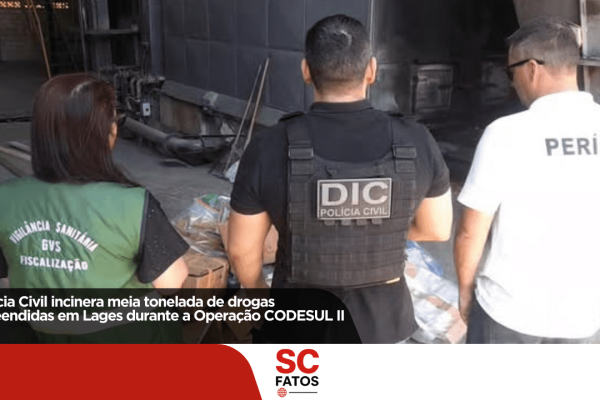 Polícia Civil incinera meia tonelada de drogas apreendidas em Lages durante a Operação CODESUL II