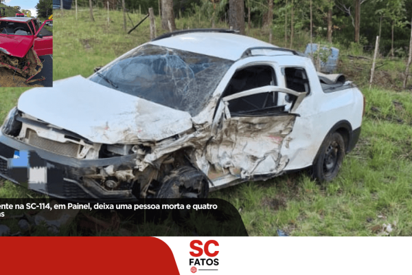 Acidente na SC-114, em Painel, deixa uma pessoa morta e quatro feridas
