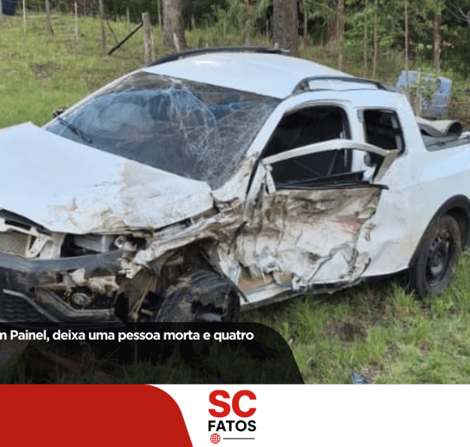Acidente na SC-114, em Painel, deixa uma pessoa morta e quatro feridas