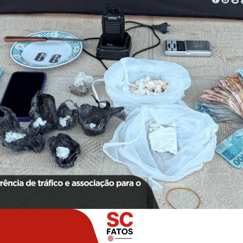 Polícia registra ocorrência de tráfico e associação para o tráfico de drogas