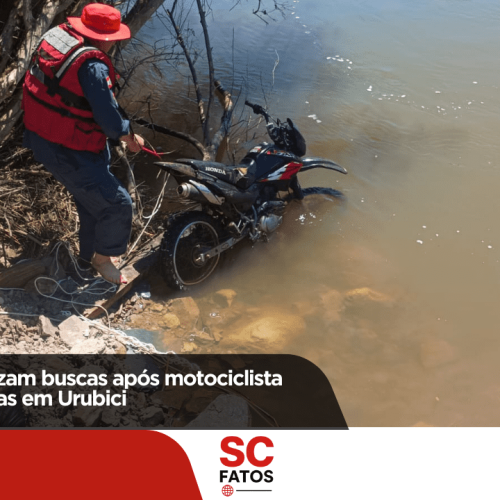 Bombeiros realizam buscas após motociclista cair no Rio Canoas em Urubici