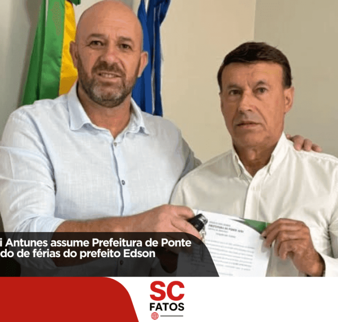 Vice-prefeito Lauri Antunes assume Prefeitura de Ponte Alta durante período de férias do prefeito Edson Wolinger