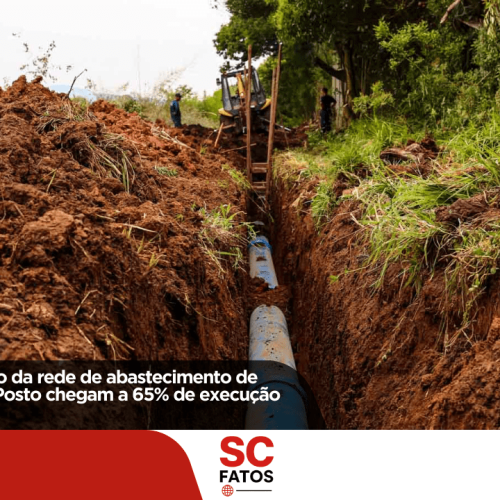 Obras de ampliação da rede de abastecimento de água no Morro do Posto chegam a 65% de execução