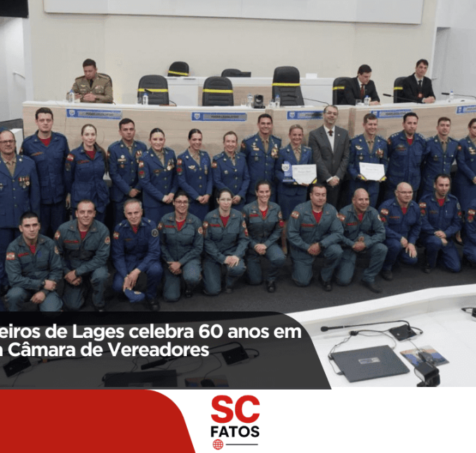 Corpo de Bombeiros de Lages celebra 60 anos em sessão solene na Câmara de Vereadores
