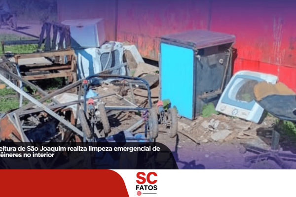 Prefeitura de São Joaquim realiza limpeza emergencial de contêineres no interior