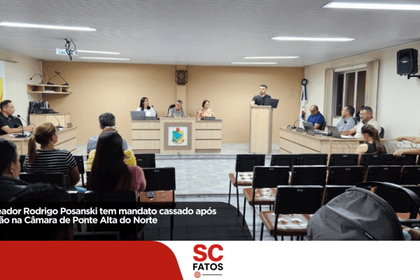 Vereador Rodrigo Posanski tem mandato cassado após sessão na Câmara de Ponte Alta do Norte