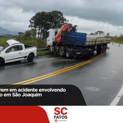 Duas pessoas morrem em acidente envolvendo Saveiro e caminhão em São Joaquim