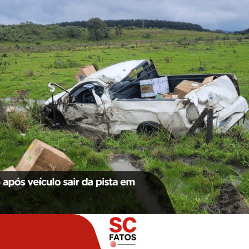 Homem fica ferido após veículo sair da pista em Painel