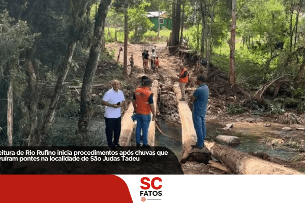 Prefeitura de Rio Rufino inicia procedimentos após chuvas que destruíram pontes na localidade de São Judas Tadeu