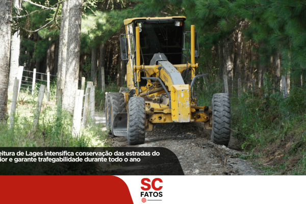 Prefeitura de Lages intensifica conservação das estradas do interior e garante trafegabilidade durante todo o ano