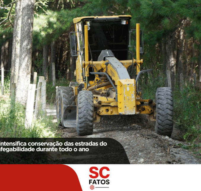 Prefeitura de Lages intensifica conservação das estradas do interior e garante trafegabilidade durante todo o ano