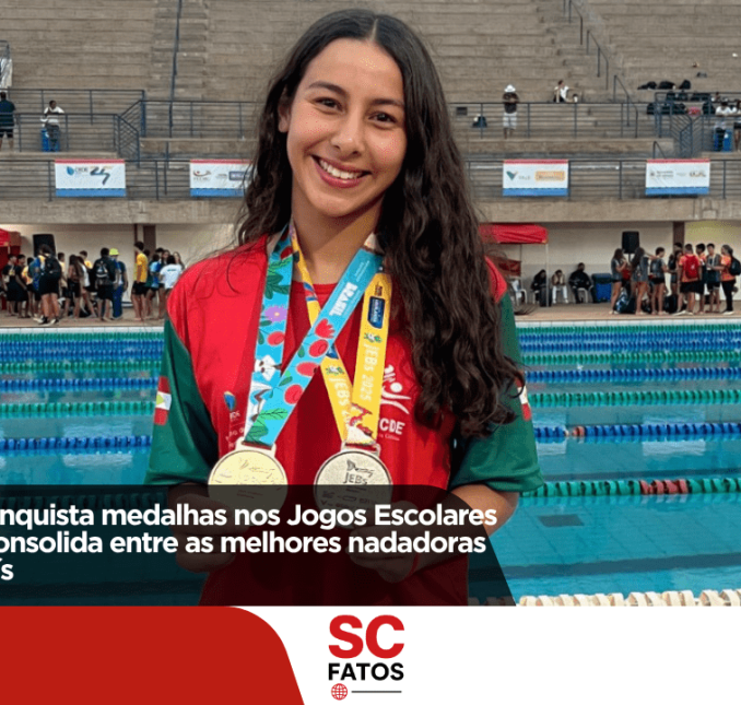 Renata Garcia conquista medalhas nos Jogos Escolares Brasileiros e se consolida entre as melhores nadadoras estudantis do país