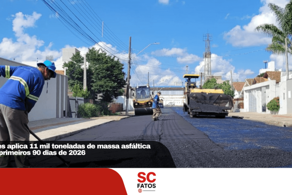 Lages aplica 11 mil toneladas de massa asfáltica nos primeiros 90 dias de 2026