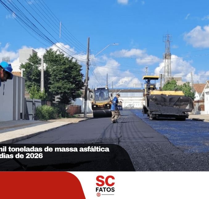 Lages aplica 11 mil toneladas de massa asfáltica nos primeiros 90 dias de 2026
