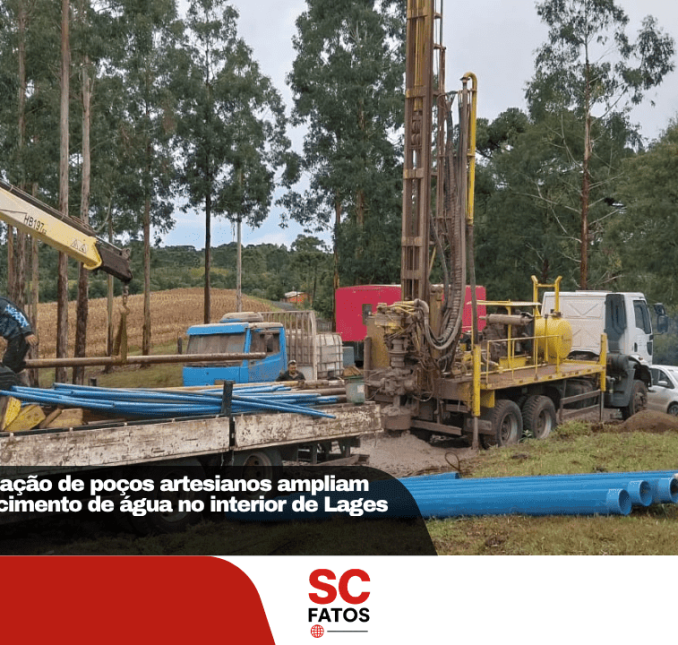 Perfuração e instalação de poços artesianos ampliam sistema de abastecimento de água no interior de Lages