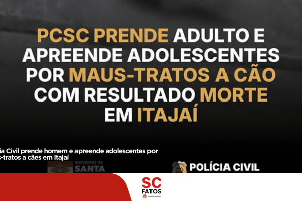 Polícia Civil prende homem e apreende adolescentes por maus-tratos a cães em Itajai