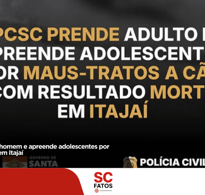 Polícia Civil prende homem e apreende adolescentes por maus-tratos a cães em Itajai