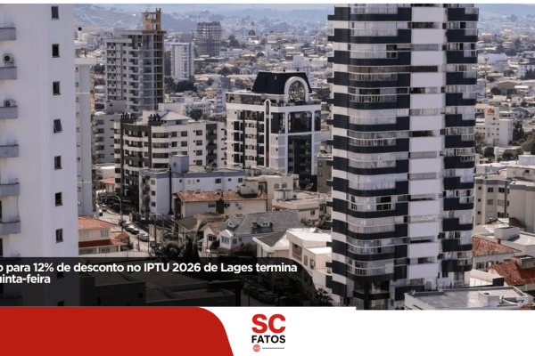 Prazo para 12% de desconto no IPTU 2026 de Lages termina na quinta-feira
