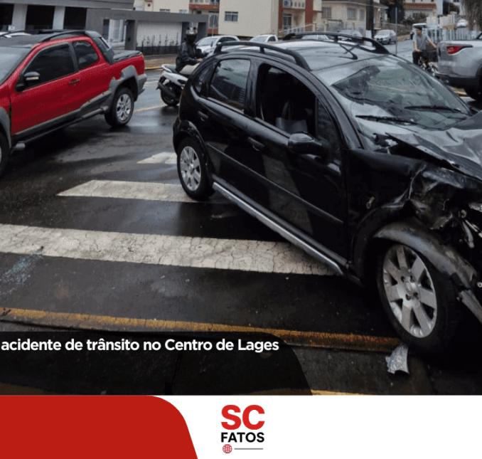 Idosa fica ferida em acidente de trânsito no Centro de Lages