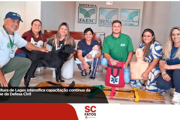 Prefeitura de Lages intensifica capacitação contínua da equipe da Defesa Civil Treinamento em primeiros socorros foi realizado em parceria com o Senar e o Sindicato Rural de Lages