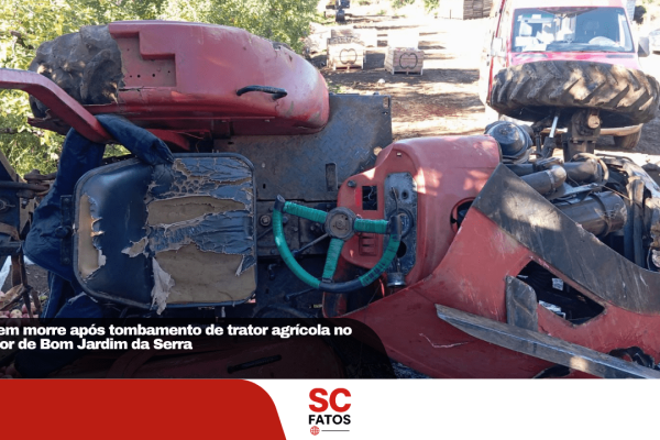 Homem morre após tombamento de trator agrícola no interior de Bom Jardim da Serra