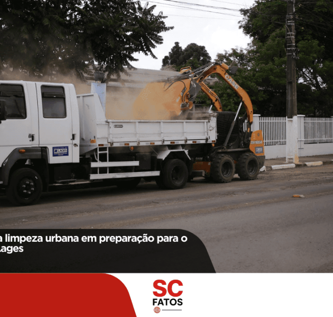 Prefeitura intensifica limpeza urbana em preparação para o Carnaval 2026 em Lages