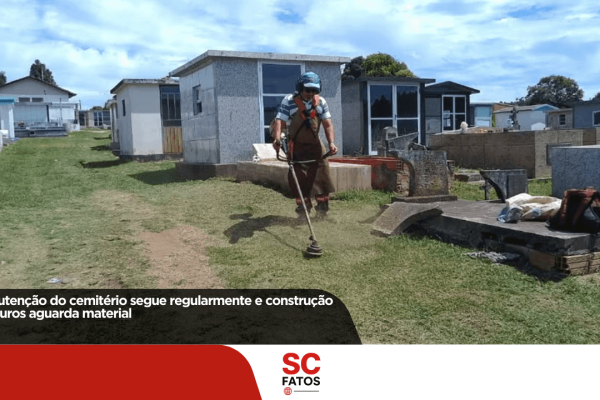 Manutenção do cemitério segue regularmente e construção de muros aguarda material