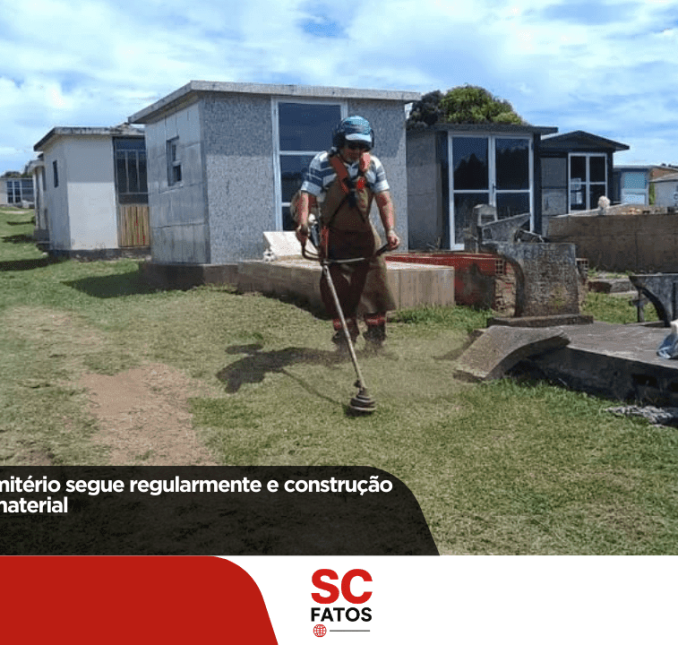 Manutenção do cemitério segue regularmente e construção de muros aguarda material