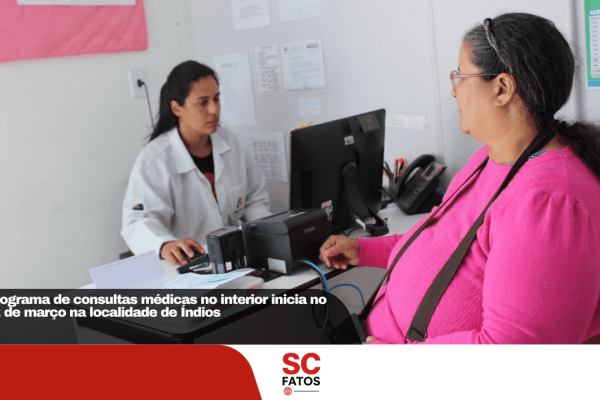 Cronograma de consultas médicas no interior inicia no dia 2 de março na localidade de Índios