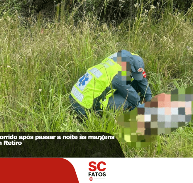 Motociclista é socorrido após passar a noite às margens da SC-110 em Bom Retiro