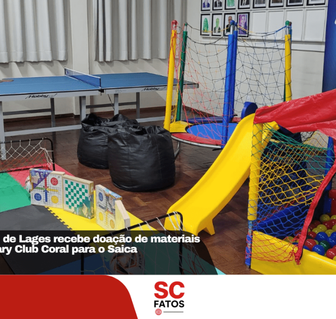 Assistência Social de Lages recebe doação de materiais esportivos do Rotary Club Coral para o Saica