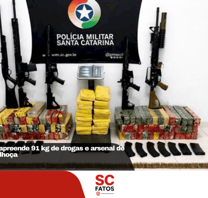 Bope apreende grande quantidade de drogas e fuzis de alto poder de fogo em Palhoça