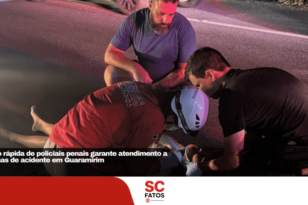 Ação rápida de policiais penais garante atendimento a vítimas de acidente em Guaramirim