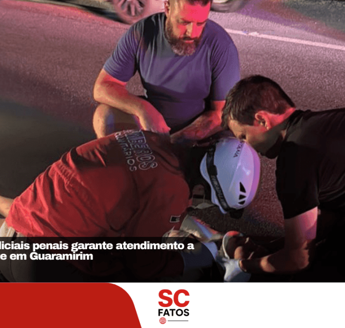 Ação rápida de policiais penais garante atendimento a vítimas de acidente em Guaramirim