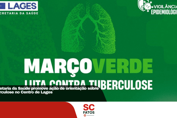 Secretaria da Saúde promove ação de orientação sobre tuberculose no Centro de Lages