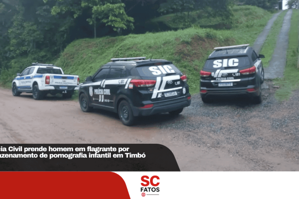 Polícia Civil prende homem em flagrante por armazenamento de pornografia infantil em Timbó