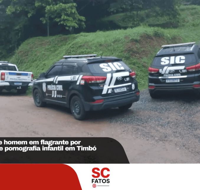 Polícia Civil prende homem em flagrante por armazenamento de pornografia infantil em Timbó